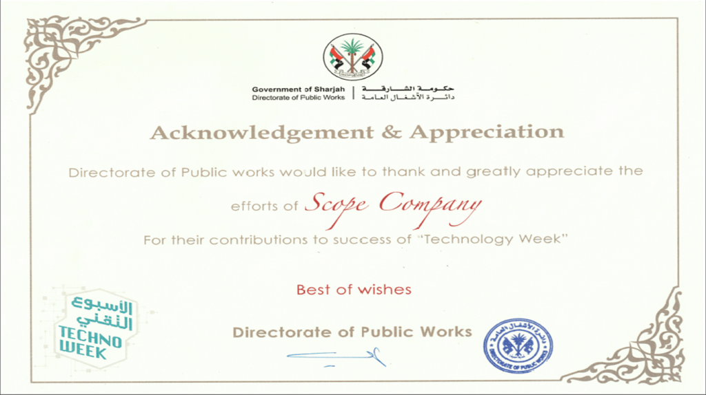 SCOPE acknowledgement dated November 2017