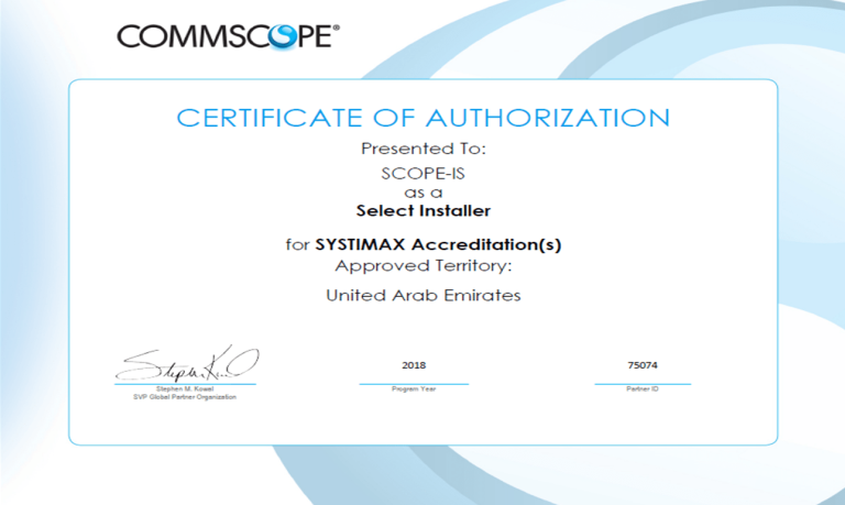 SCOPE acknowledgement dated March 2018