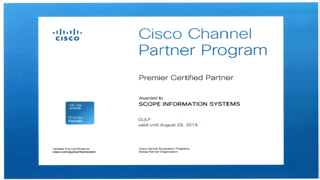 Cisco recognition presented to SCOPE