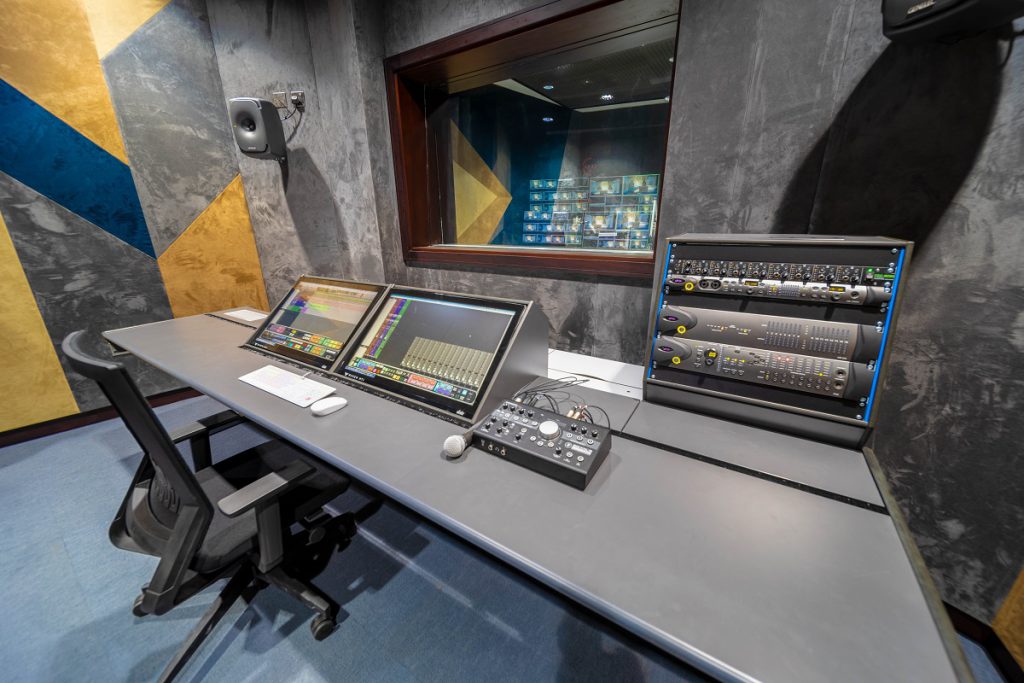 Radio studio control room